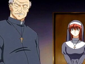 Una monja hentai se la chupan con una gran polla y es follada