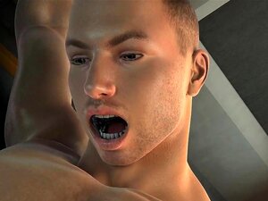 Caricatura asiática 3D con tetas grandes, lamida y follada