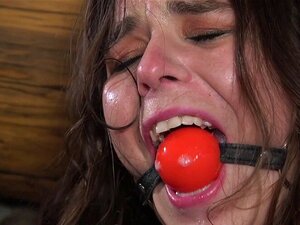 Una chica con un coño peludo es follada en bondage. El loco dueño de