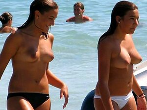 Chicas con grandes tetas en las playas
