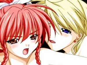 Lesbianas anime frotándose las conchas