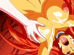 Dos hentai calientes con grandes tetas penetrando y llenando toda la