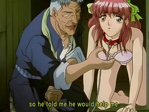 Escolar hentai de bondage con un bozal follado en grupo