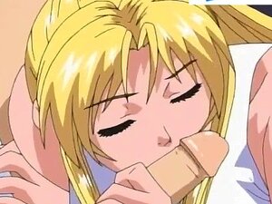 Escolar rubia chupando una verga gorda